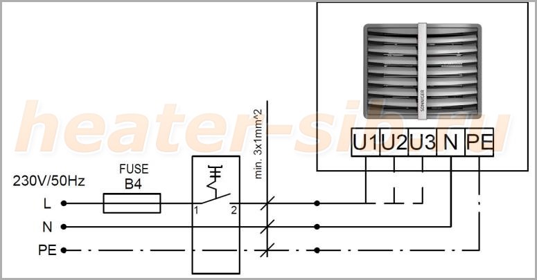 Электроподключение Heater без автоматики