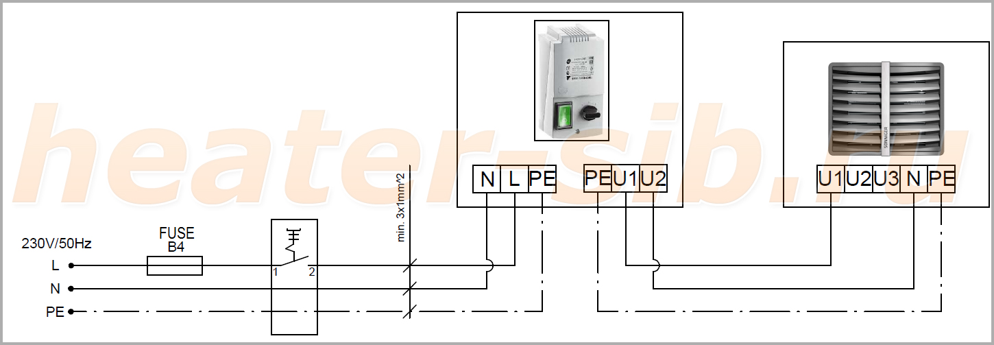 Подключение Heater с трансформаторным регулятором скорости ARW